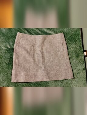 Dalia Collection Grey Tweed Mini Skirt, Size 8